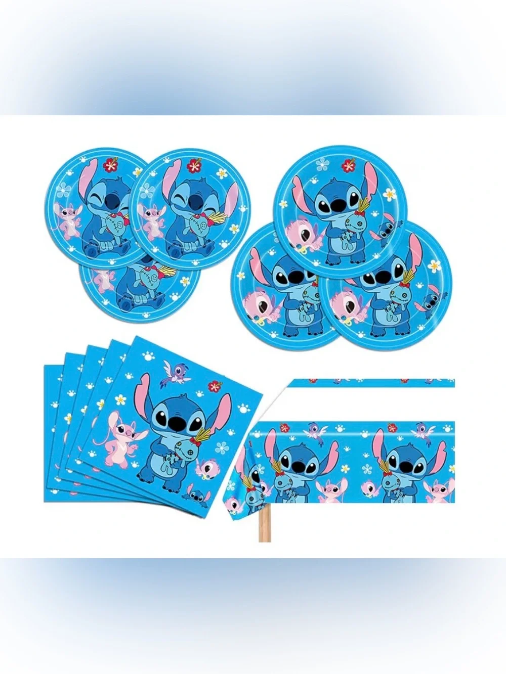 Stitch Party Supplies, Plates, Napkins and Tablecover for Stitch Birthday